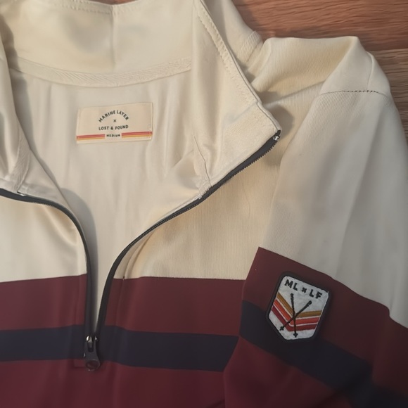 Men’s Marine Layer x Lost & Found Cordovan Natural Quarter Zip Pullover szM - Picture 7 of 8